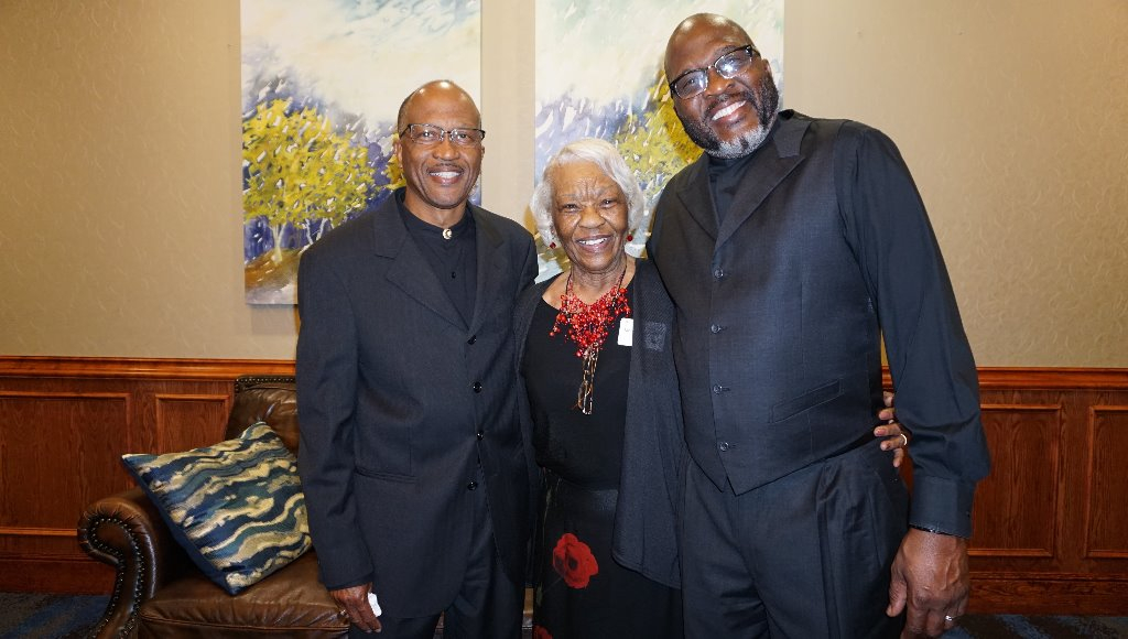 L-R: Anthony Thompson, son of Ethel Lee (Webb) Thompson, daughter of Ella (Brown) Webb, sister of William Papa Brown, Aunt Marguerite, and Anthonys brother, Michael Thompson.