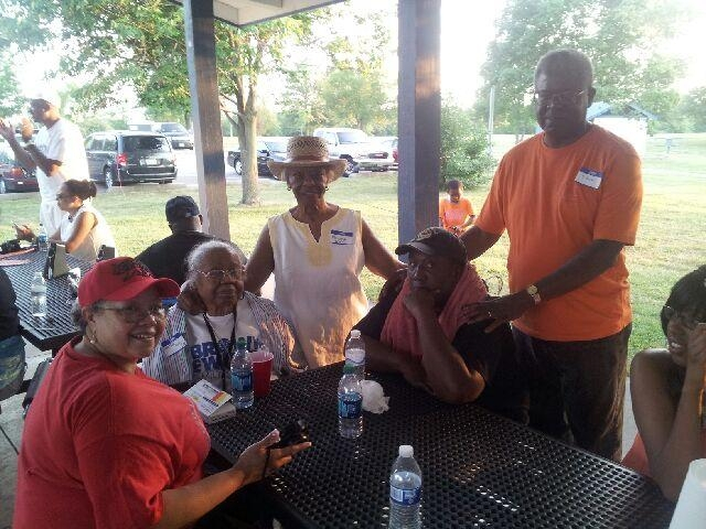 L-R: Mary, Rose, Marguerite, Tommy, and Tony. DeAnthony and his wife, Nikki, are on the far left.