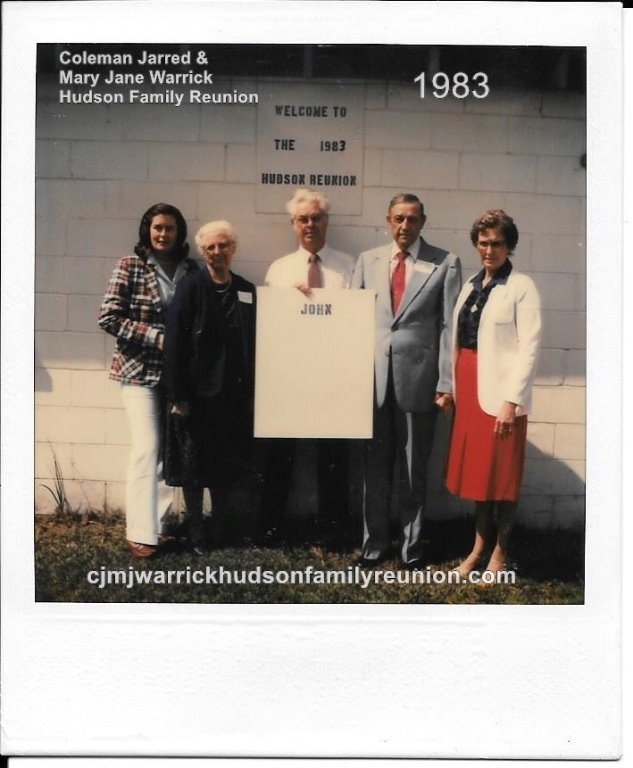1983 - Family of John: Colline Roberts, Sally Hudson Roberts, Tom Roberts, Lucian Hudson, Gray Hudson