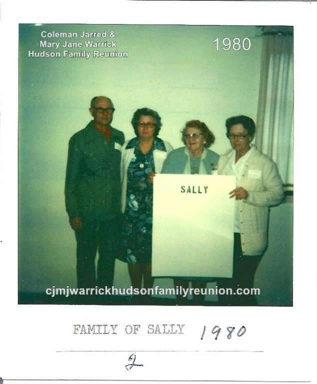 1980 - Family of Sally - Reuben Edwards, Sallie Edwards, Sudie Belle Sanford, Sallie Gertrude
