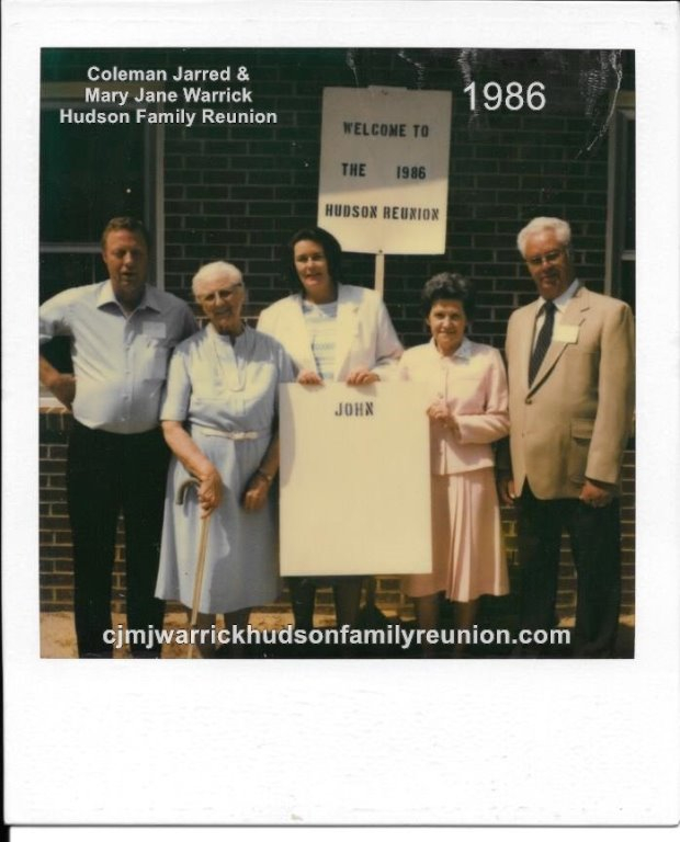 1986 - Family of John: Douglas Hudson, Sallie Hudson Roberts, Colline Roberts, Judy Roberts, Tom Roberts