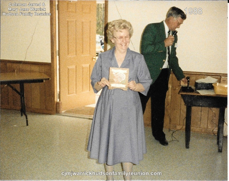 1988 - Oldest Descendant Present: Elva Hudson Hunter – 83 years old.