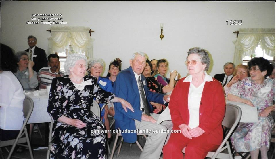 1998 – Descendants Age 80 and Older: Annie Lou Barnhill Lee, Pelmon Jart Hudson Sr., Virginia Hudson Hicks