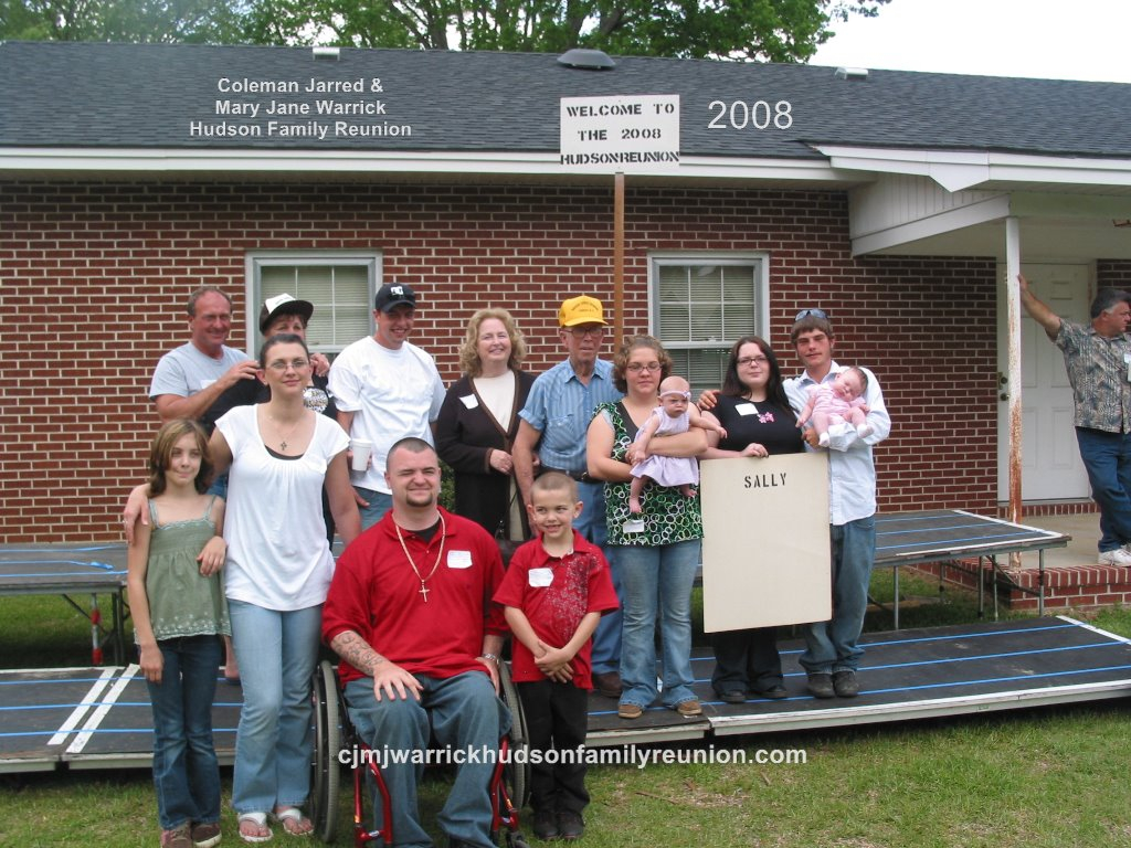 2008 – Family of Sallie:
First Row – Ashlynn Katrina Warrick, Shelley Warrick Chandler, Tracey Chandler, Irie Morse. 
Babies – Janet Lynn Stewart, Katrina Janene Noble.
Second Row – Jessica Lynn Noble [Bradshaw], B. J. Fish [Noble] (Visitor), Justin Ryan 