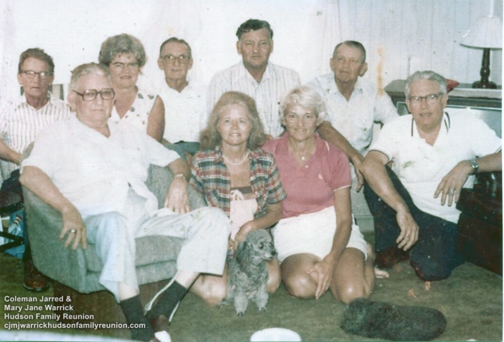 Elwood Huson with his sibs--Dewey, Connie, Jim, David, Pelmon, Sam, Norma, Ginny, & Elwood