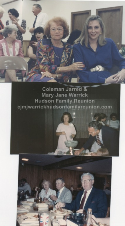 Norma (Dad Elwoods sis) wearing glasses, & next dipping punch; 3rd pic Norma, Pelman (Dad Elwoods bro), & Elwood Hudson
