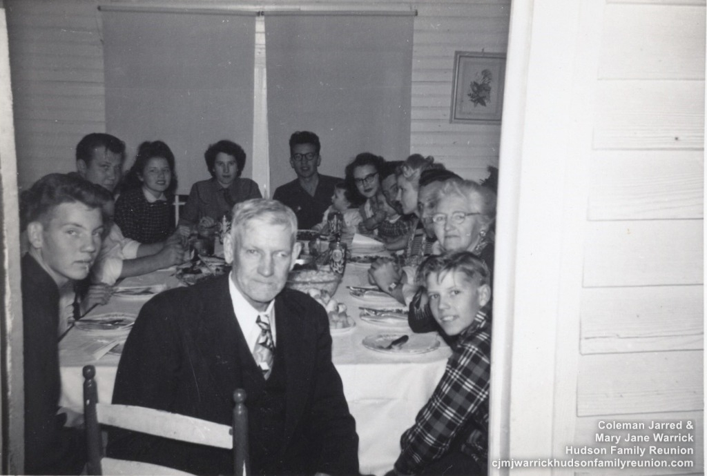 Mamie & husband George Hudson (Dad Elwoods parents), Christmas, Turkey NC, p. 3 (around the dinner table)