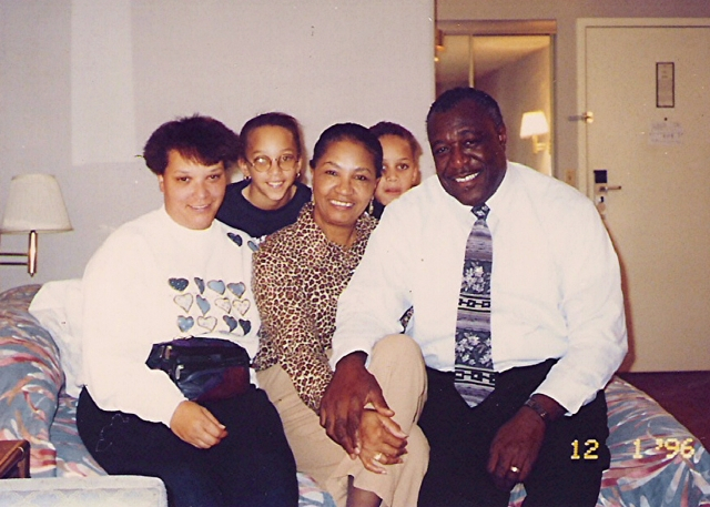 Marie and me with our Daughter Cheryl and our grand kids