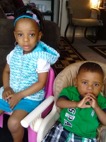 Rev. Wilson Jemison Sr. youngest daughter Tina Smotherss two youngest children of her seven, Christina and Elijah Smothers.