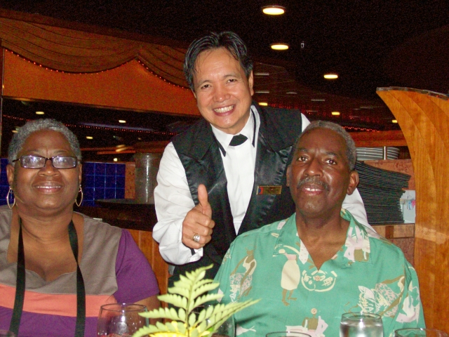 Mary and Charles on the last night on the Carnival Ship.