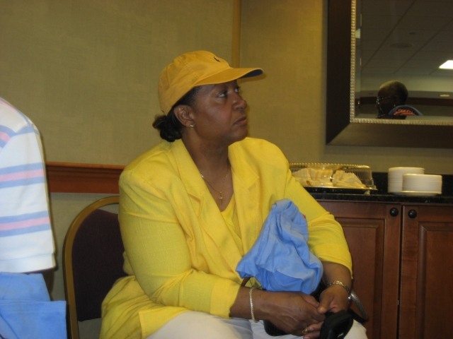 Deborah Moore waiting patiently as she observes.