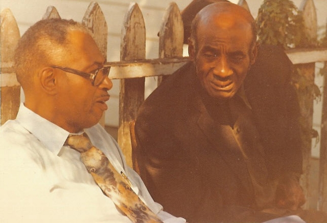 Grand-daddy & my Papa Searles n the Elliss backyard