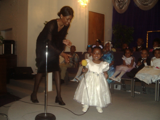 Lauren saying her speech on Resurrection Sunday 2003.