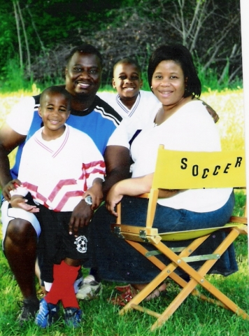 Soccer parents, Jerome and Kerri with Jerome II and Jeremy