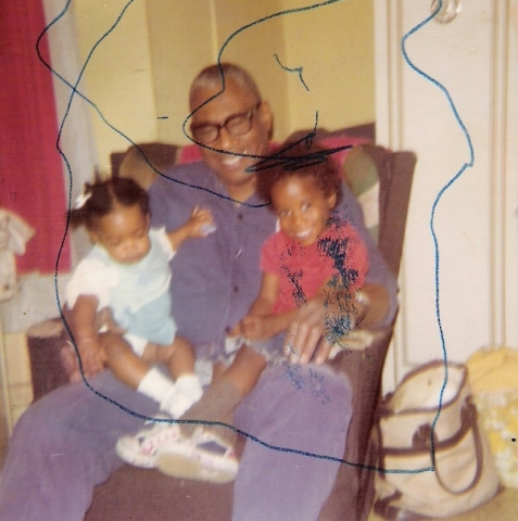 Daddy holding Patrice and Jerome