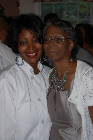 Caterer Lorrie Wright and me.