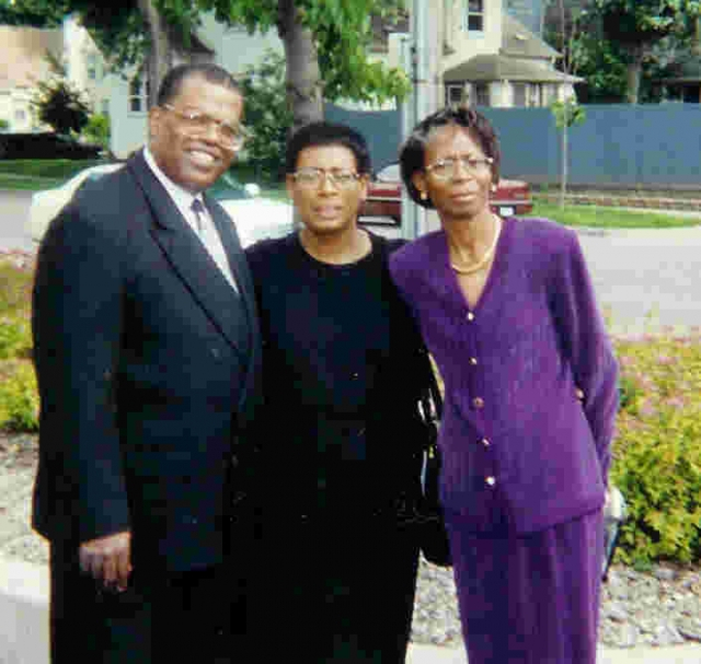 James, Shirley, and Francina in Minn. the year of David and Tinas Wedding.