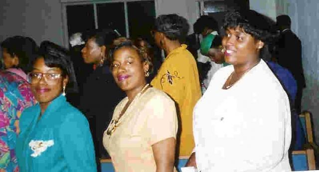 Sonya, Sondra,and Jaynida at an Appreciation for James and Shirley.