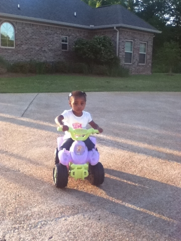 Amina on 4 wheeler bike. (04/18/2011