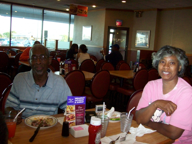 At Old Country Buffet during Faiths visit.