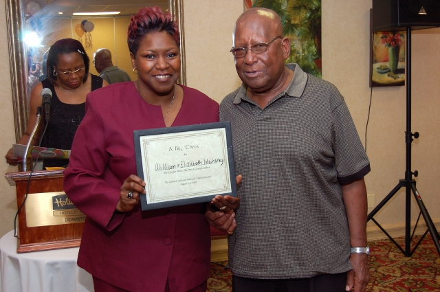 Linda and William Mahoney presented award for having the most grandchildren