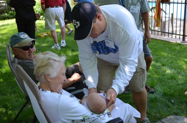 Handing off Baby Ryan