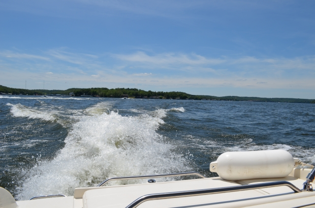 On a boat ride