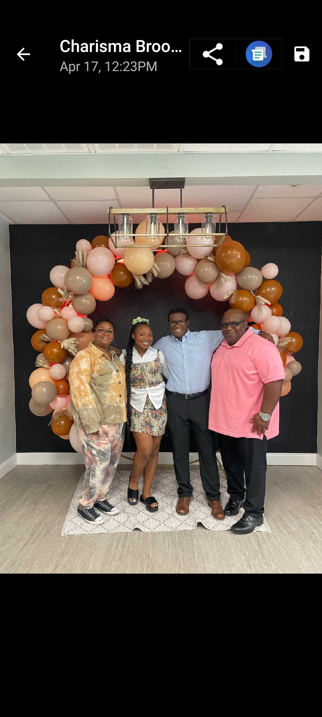 The Brooks family, Cheryl, Charisma, Caleb and Dexter