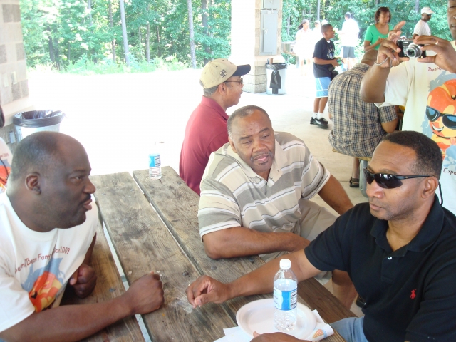 Jerome on right at his best...he and wife also won gifts at the family dinner...lucky!