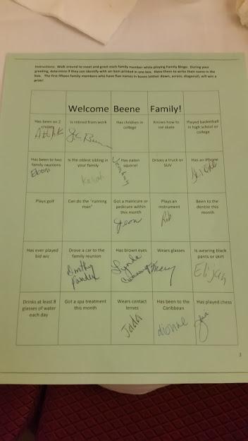 So what ice breaker game are we planning today? Family Bingo!