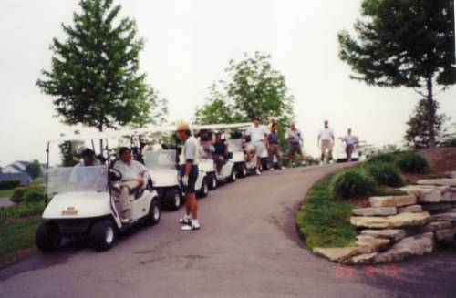 Off to the opening tee they go