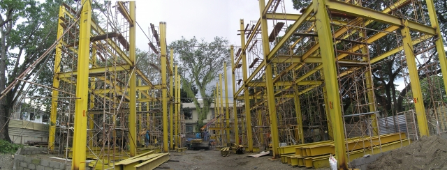 January 10, 2007. West Portal Building construction:view from ground level. In background is the coop store. Photo courtesy of Nic Fontelo