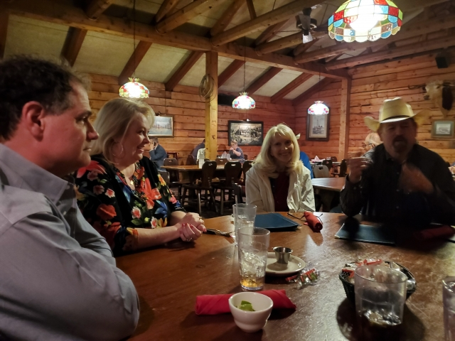 Rick Hatcher, Missy Hatcher, Sharon Anderson Pendley and Greg Pendley enjoying dinner and conversation at McBrides Downtown on May 12, 2021.