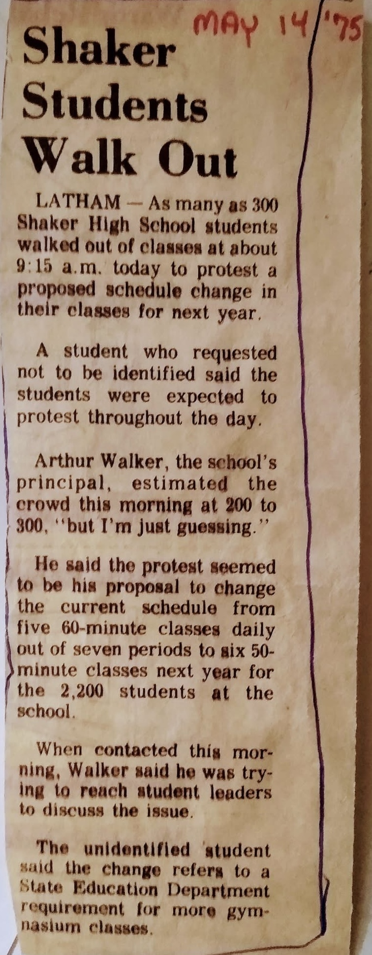 Student Walkout May 1975