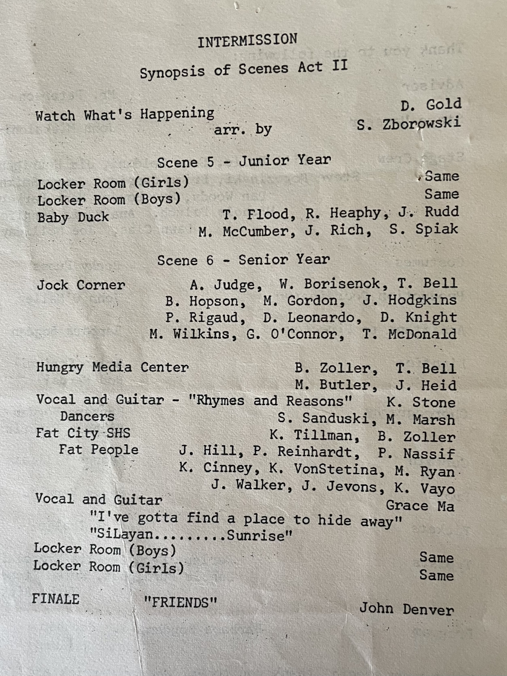 1975 Shaker High Variety Show