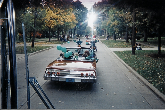 Dan Kane, our Homecoming parade leader, drove the escort car during the parade route.