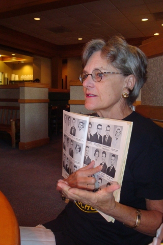 Merry Swanson Barber - at breakfast on Saturday at The Dessertery - Checking out the Yearbook