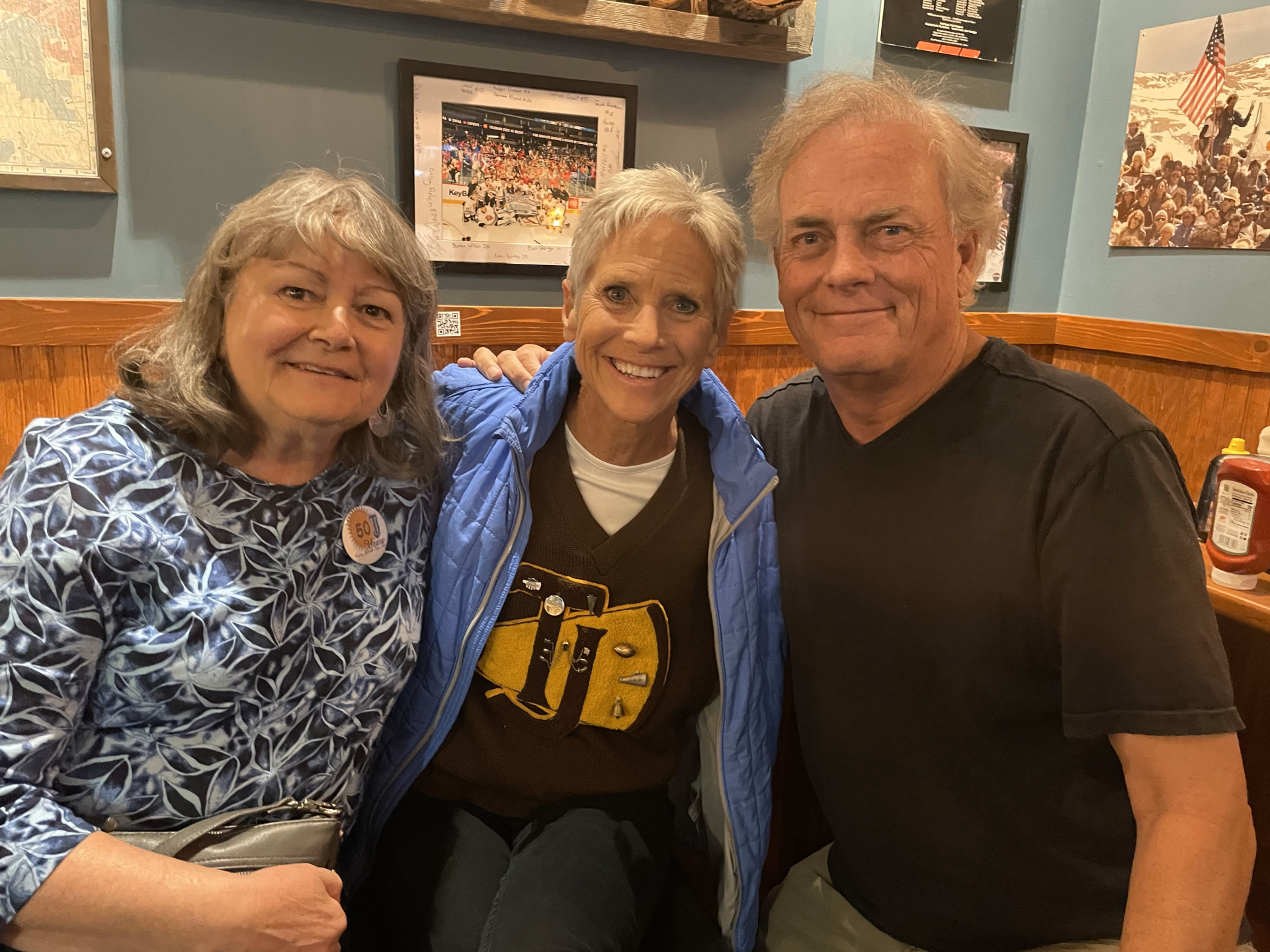 Great time at Campus Lounge after the football game: Stephanie Colmer Prince, Patty McMullen Robinette, and Gary Roffe