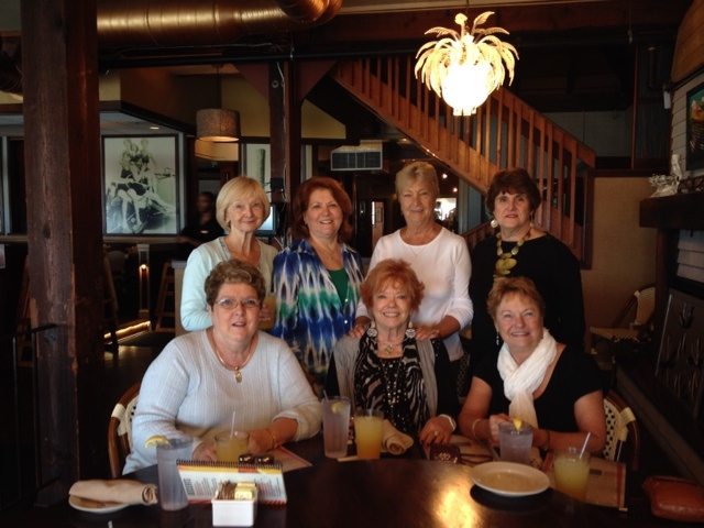 F- Bobby Whitaker Smith, Sandra Cheney, Frances Carmichael Wiedman B-Jan Croes Davis, Margaret Doughty Cross, Audrey Kelly, Teen Wright Foshay