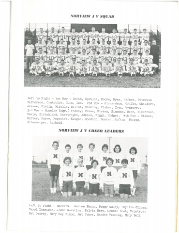 Norview JV Football squad and JV Cheer Leaders