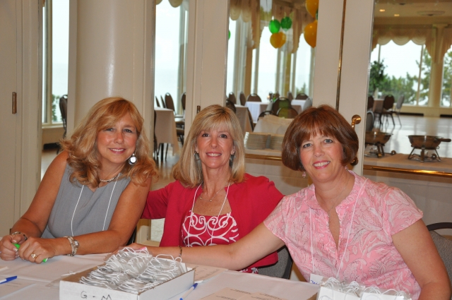 Members of the Class of 1974 assisted with check-in -- Kady Killebrew Peyser, Janet Rush Doyle, Denine Kaspor Boyle (photo courtesy of Judy Barton MacGuidwin)