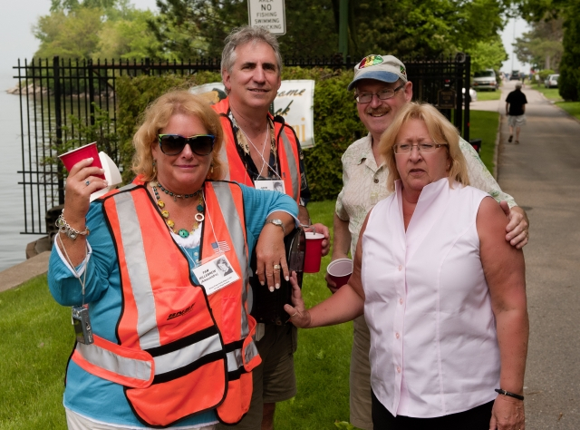 Pam Killebrew Alessandro, Jack Barbier, Gary Hill, Dawn Danielson Hill -- directing traffic at the entrance gate --(photo courtesy of Scott Spagnoli)