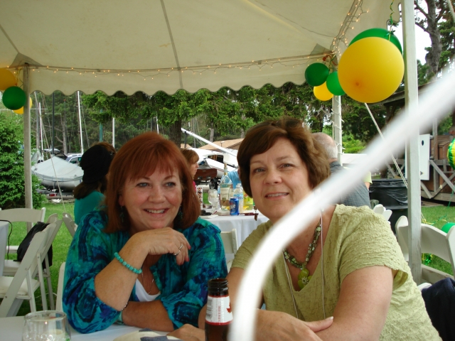 Laurie King and Nancy LeRoy Burk at the reunion picnic (photo courtesy of Sue Gallego)