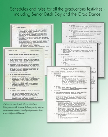 Another collage of senior papers - Schedules and rules. (Courtesy of Sandi Mackley)