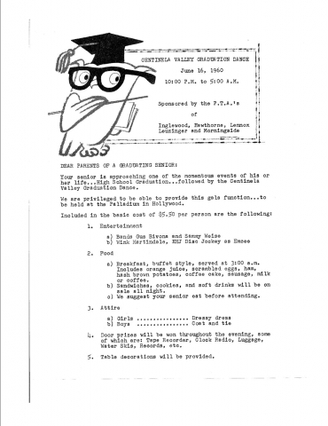 Page one of the letter about the dos and donts for the big Grad Dance (courtesy of Sandi Mackley)