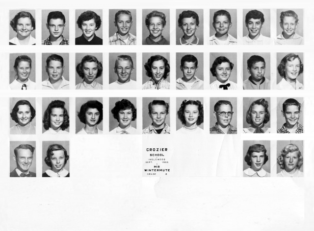Crozier Jr. High - 8th Grade - Mr. Wintermute (1955-56) (Photo courtesy of George Blosser)