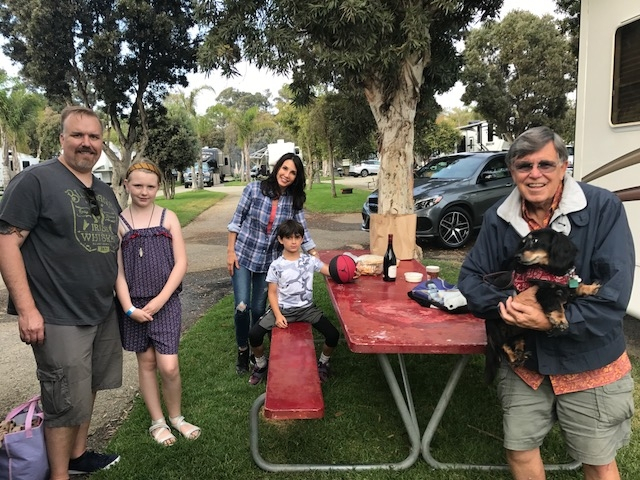 Ed Allen with Sammi (dog), daughter, and her family July 2017.