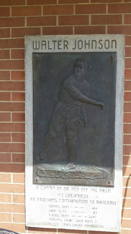 5.13.2016 Walter Johnson plaque