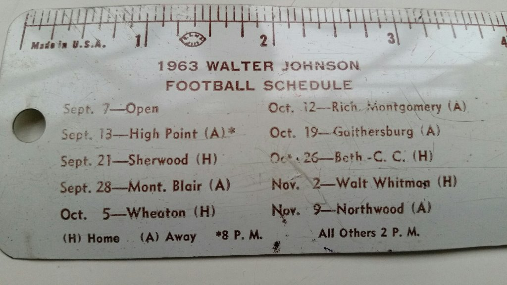 1963 WJHS football schedule