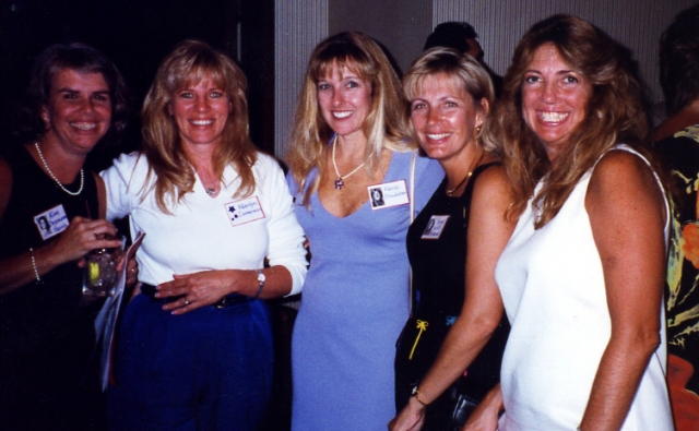 Kim, ?, Marie, Cheryl, Jane at 20th reunion